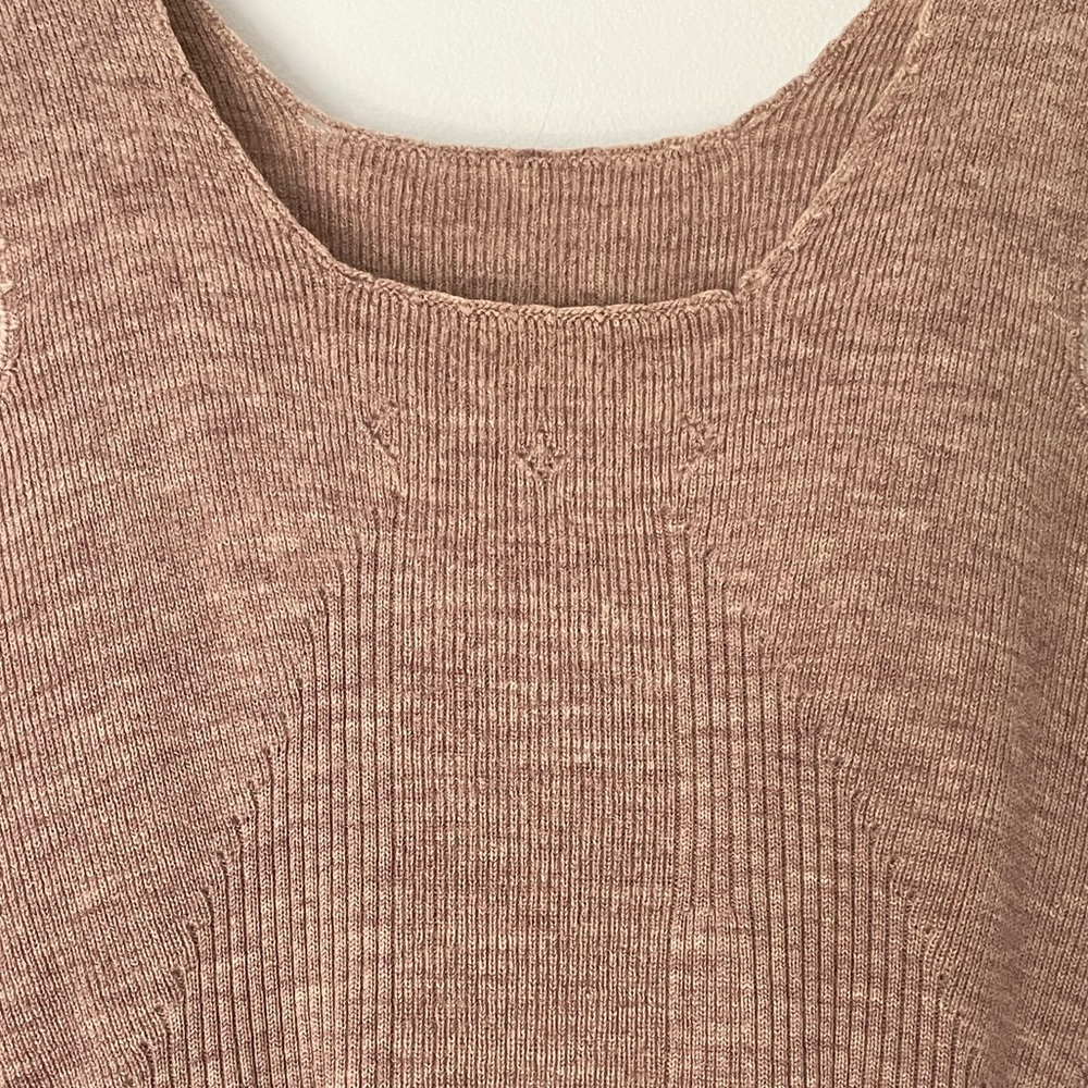 Vintage Italian Sleeveless Knit Top - tan/mauve